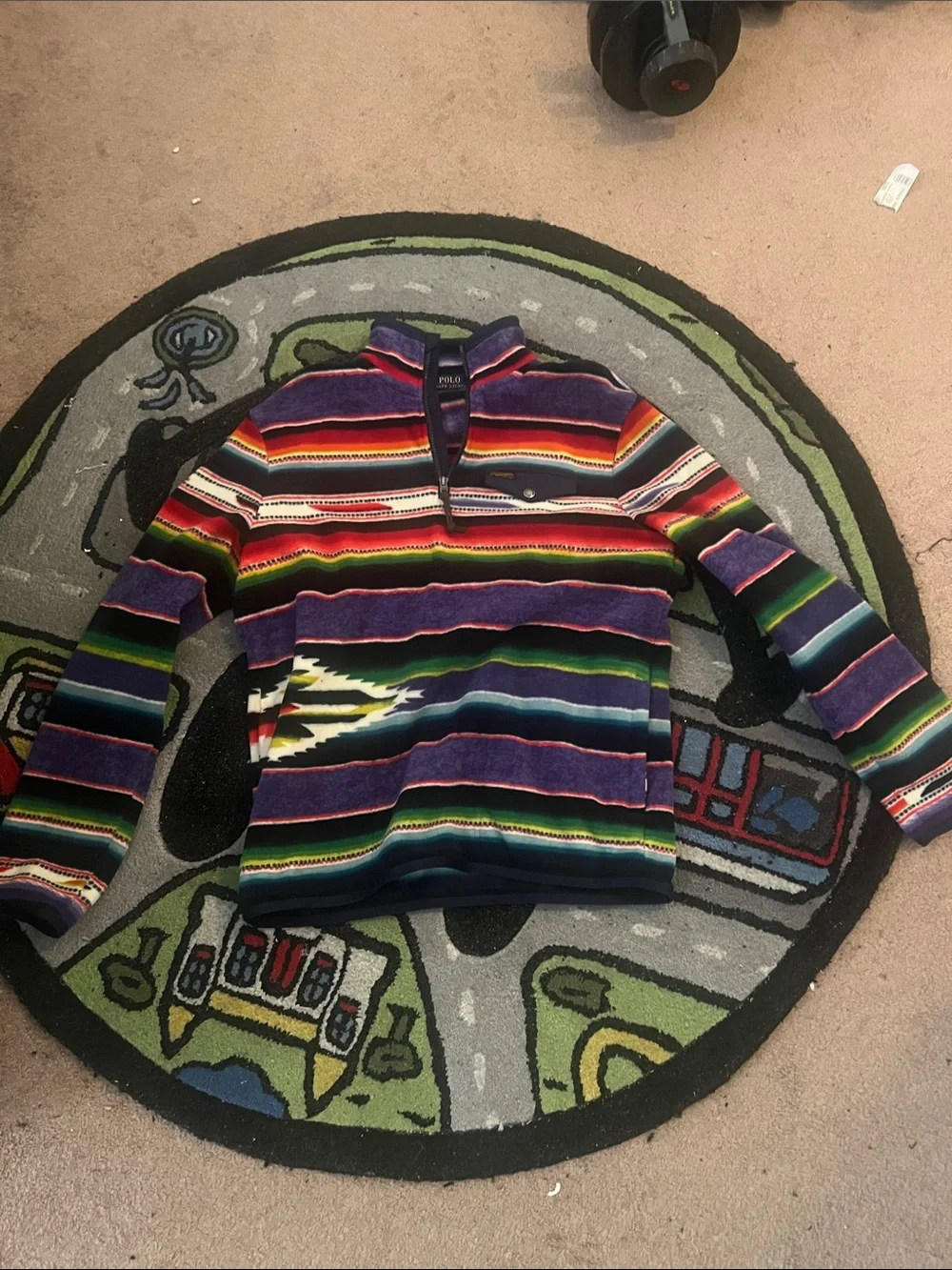 Polo by Ralph Lauren Multicolor Striped Quarter-Zip Pullover